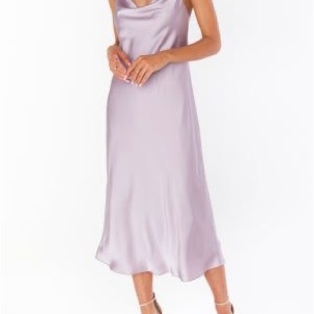 Show Me Your MuMu Dusty Purple Verona Cowl Slip Midi Dress